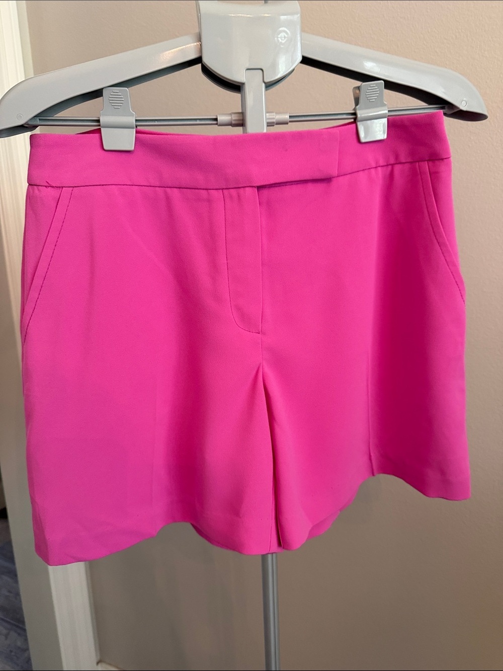 Trina Turk Hot Pink Bubblegum High-Waist Tailored Shorts